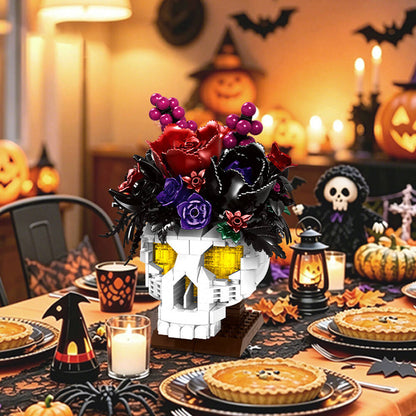 551pcs Building Blocks Skull Bouquet Set Creative DIY Assembly Toy Halloween Desktop Art Decor Spooky – alternate product vie