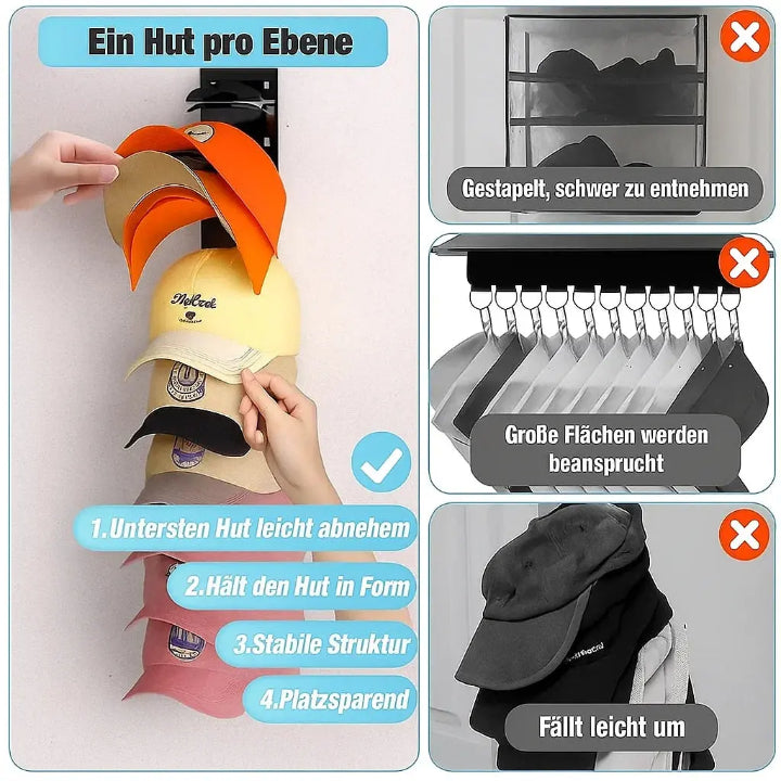 Cap organizer for the wall - 10 caps at hand, no more kinked umbrellas – alternate product view 5