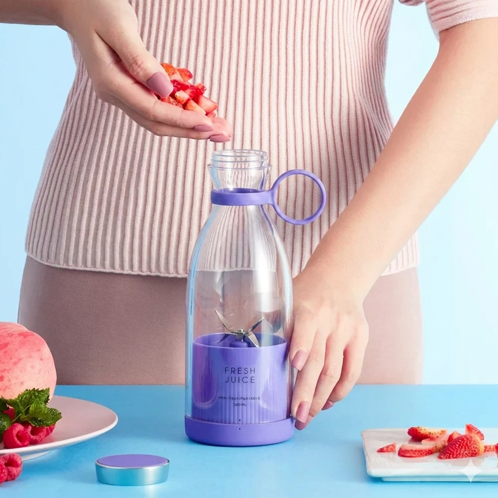 Portable Blender Bottle 420ml - fresh smoothies in seconds, wireless – alternate product view 7