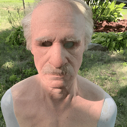 Realistic Old Man Mask – Halloween and Cosplay Latex Mask with Movable Mouth – alternate product view 7
