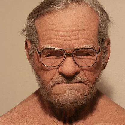 Realistic Old Man Mask – Halloween and Cosplay Latex Mask with Movable Mouth – alternate product view 5