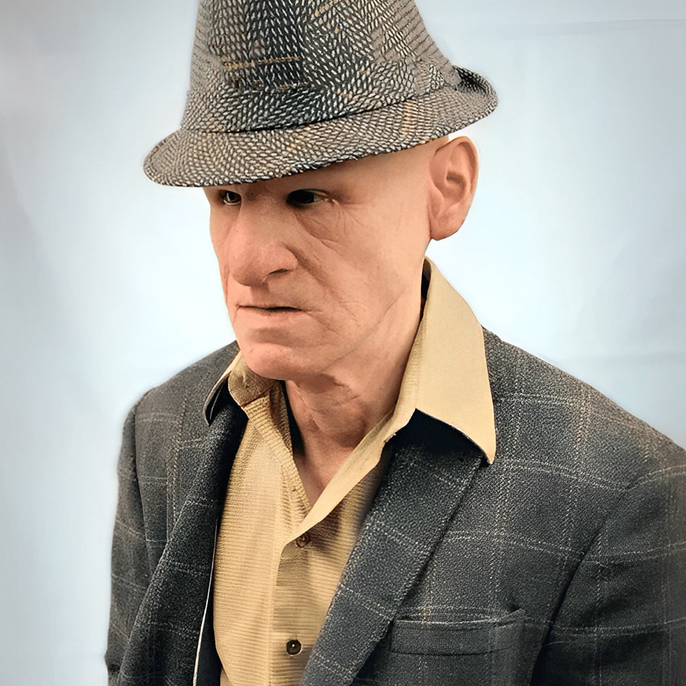 Realistic Old Man Mask – Halloween and Cosplay Latex Mask with Movable Mouth – alternate product view 6