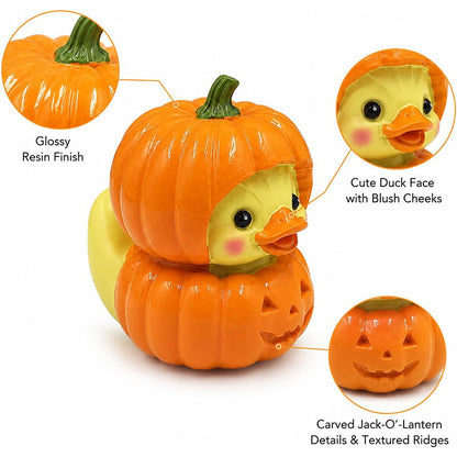 Halloween Cute Pumpkin Duck Ornament Mini Resin Desktop Ornament for Halloween Decoration – alternate product view 6