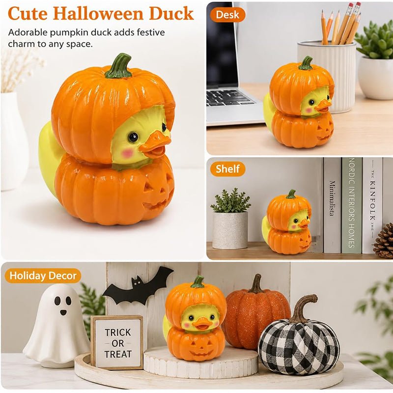 Halloween Cute Pumpkin Duck Ornament Mini Resin Desktop Ornament for Halloween Decoration – alternate product view 5