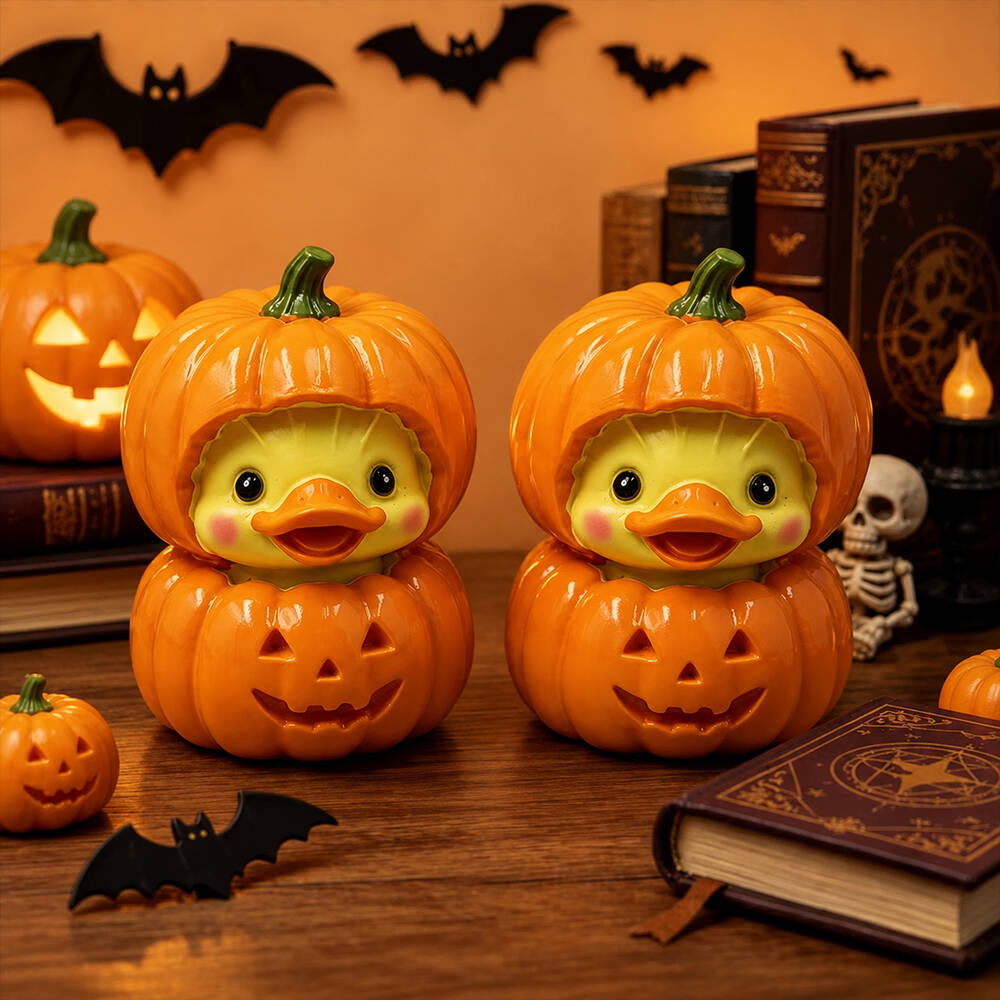 Halloween Cute Pumpkin Duck Ornament Mini Resin Desktop Ornament for Halloween Decoration – alternate product view 2