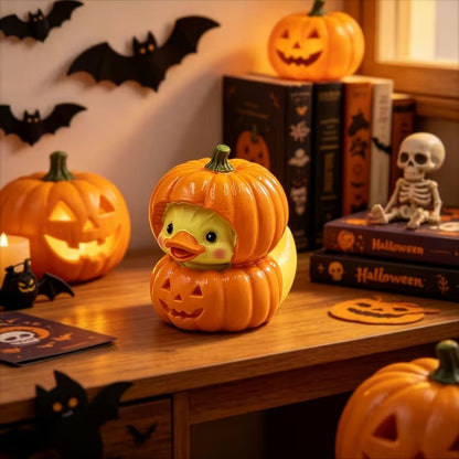 Halloween Cute Pumpkin Duck Ornament Mini Resin Desktop Ornament for Halloween Decoration – alternate product view 3