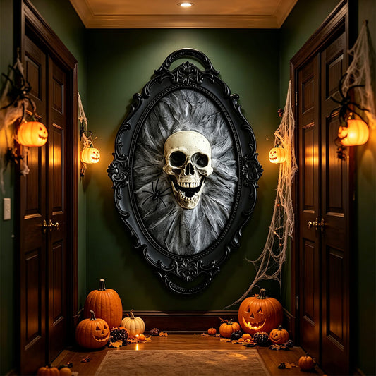 Halloween Decoration 3D Retro Horror Frame Gothic Skull Spider Gorgeous Frame Halloween Hanging Wall