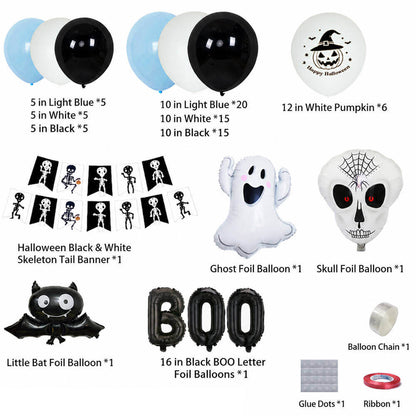 Halloween Decoration Kit Cute Boo Balloon Arch Backdrop Banner and Spooky Ornaments for Holiday Party – alternate product vie