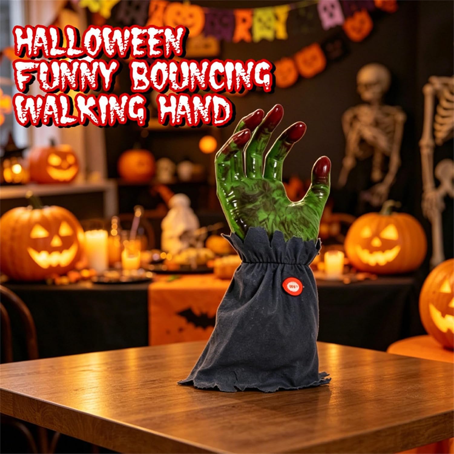 Halloween Electric Bouncing Walking Zombie Hand Animatronic Spooky Party Decor Prop Toy – alternate product view 2