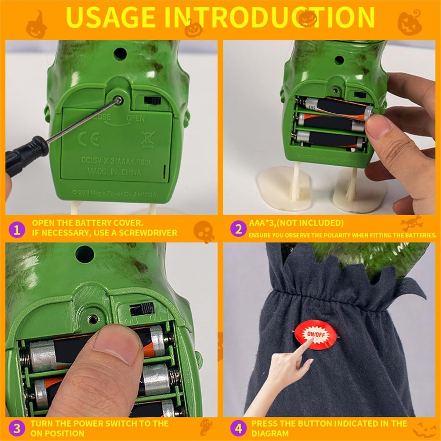 Halloween Electric Bouncing Walking Zombie Hand Animatronic Spooky Party Decor Prop Toy – alternate product view 7