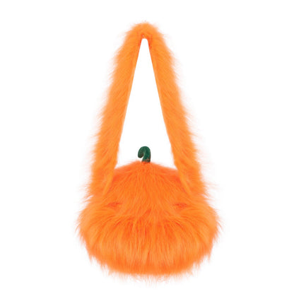 19.68'' Halloween Plush Toy Pumpkin Candy Bag Fluffy Plush Pumpkin Shoulder Handbag for Halloween Party – alternate product v
