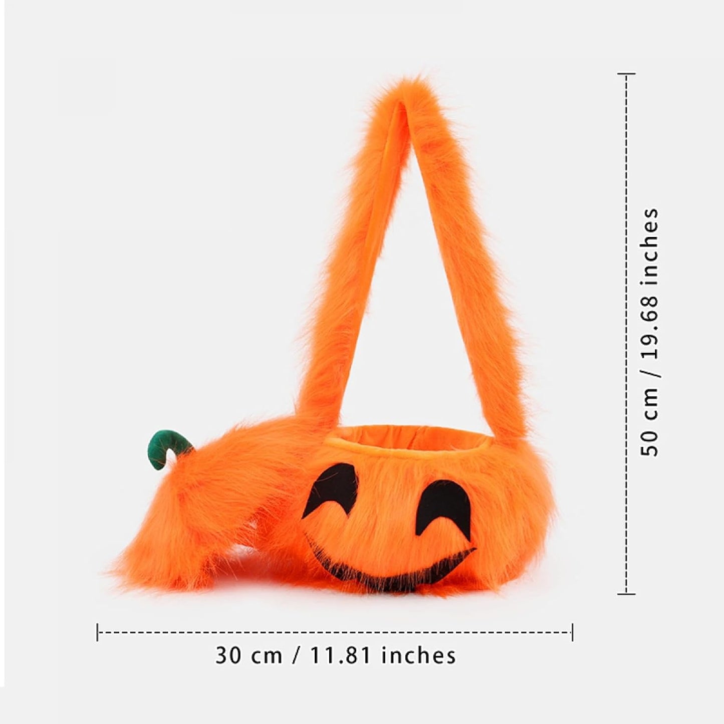 19.68'' Halloween Plush Toy Pumpkin Candy Bag Fluffy Plush Pumpkin Shoulder Handbag for Halloween Party – alternate product v