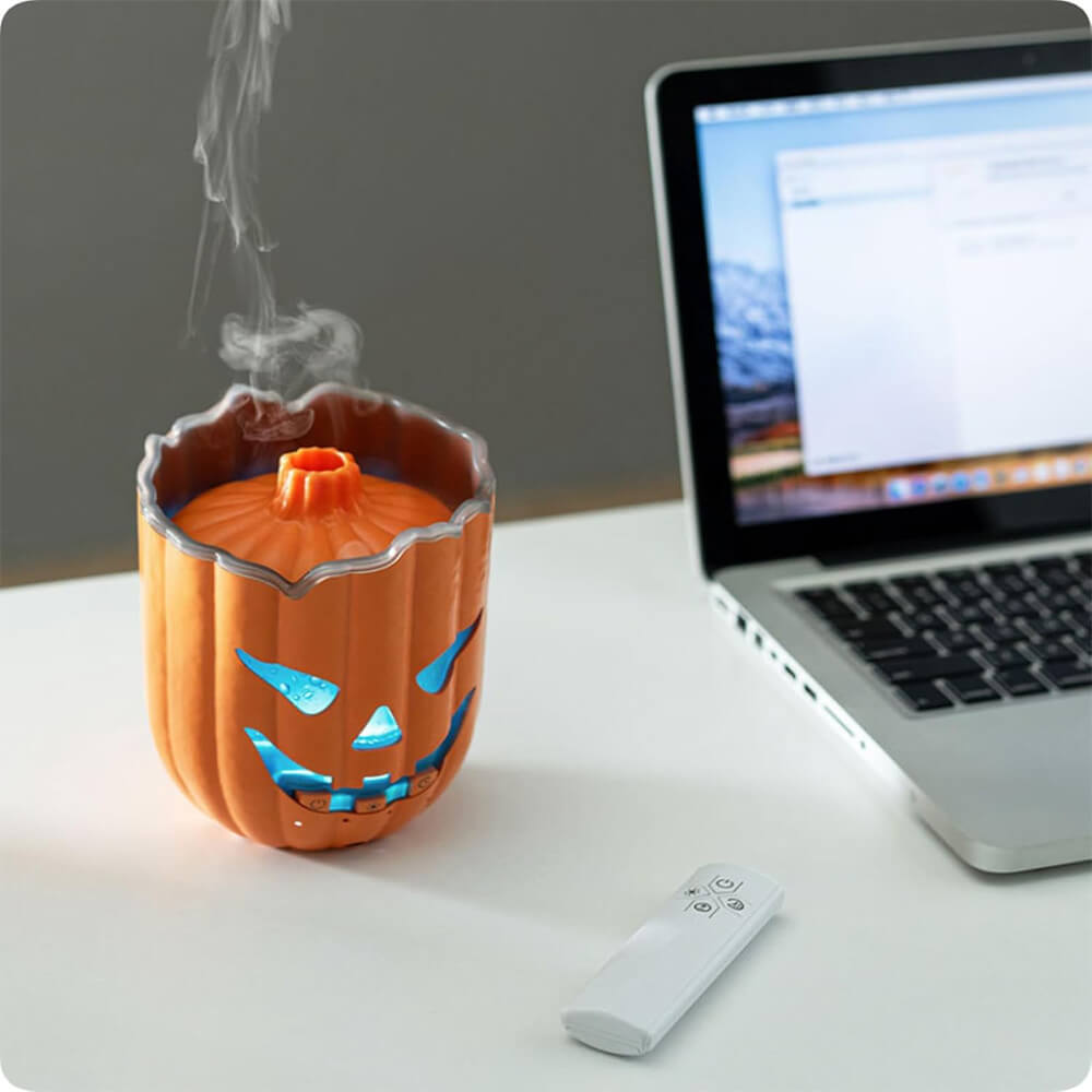 6.5'' Halloween Pumpkin Humidifier Jellyfish Mist Aroma Diffuser with Remote Control and Ambient Light – alternate product vi