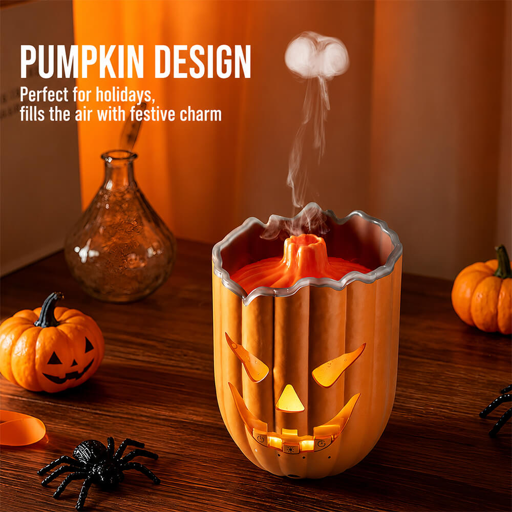 6.5'' Halloween Pumpkin Humidifier Jellyfish Mist Aroma Diffuser with Remote Control and Ambient Light – alternate product vi