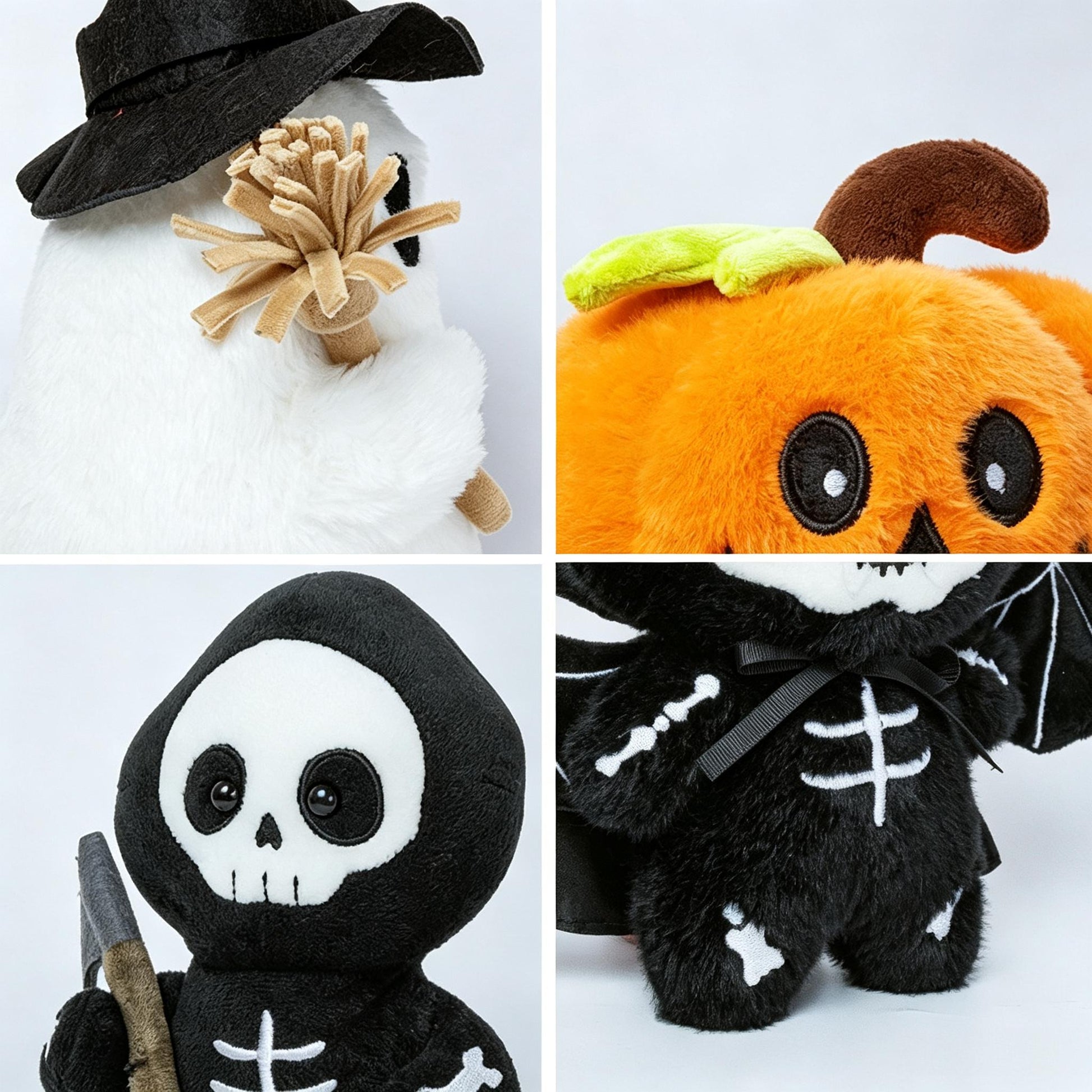 Halloween Stuffed Animals Set Ghost Skeleton Bat Pumpkin Soft Plush Toy for Holiday Decor and Gifts – alternate product view 