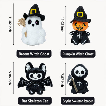 Halloween Stuffed Animals Set Ghost Skeleton Bat Pumpkin Soft Plush Toy for Holiday Decor and Gifts – alternate product view 