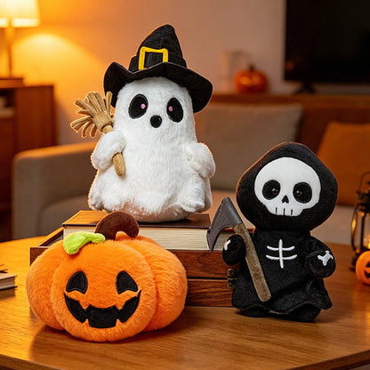 Halloween Stuffed Animals Set Ghost Skeleton Bat Pumpkin Soft Plush Toy for Holiday Decor and Gifts – alternate product view 