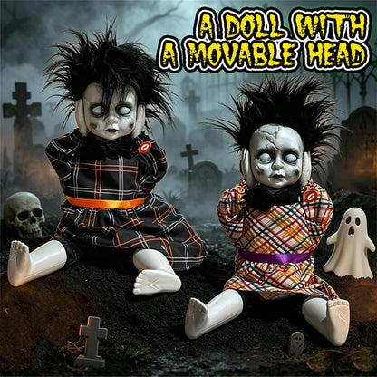 14.96'' Halloween Toy Electric Head‑Lifting Horror Doll with Light and Sound Halloween Decor Prop – alternate product view 3