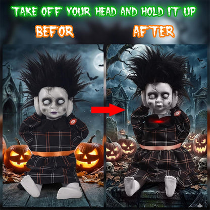14.96'' Halloween Toy Electric Head‑Lifting Horror Doll with Light and Sound Halloween Decor Prop – alternate product view 4