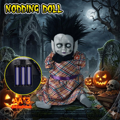 14.96'' Halloween Toy Electric Head‑Lifting Horror Doll with Light and Sound Halloween Decor Prop – alternate product view 5