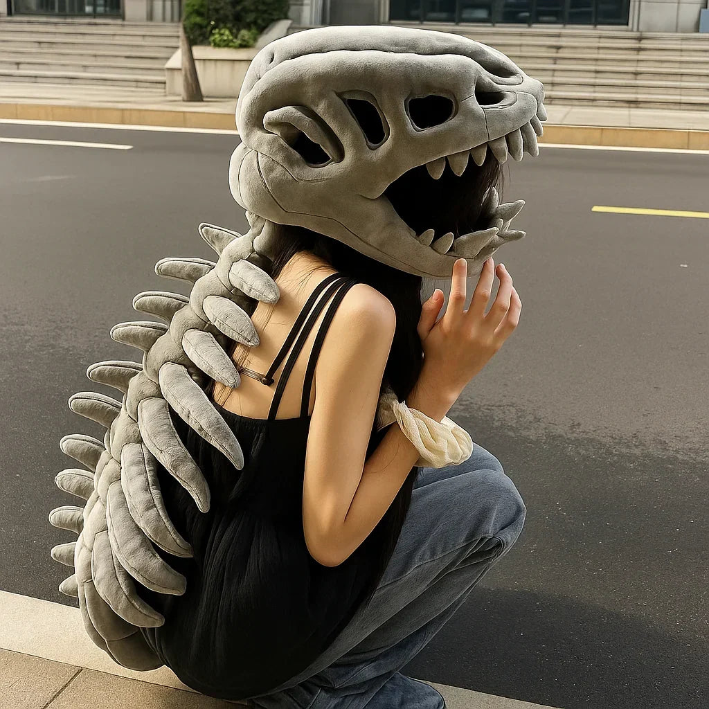 Dinosaur Skeleton Costume for Kids with Plush Adjustable Design – alternate product view 2