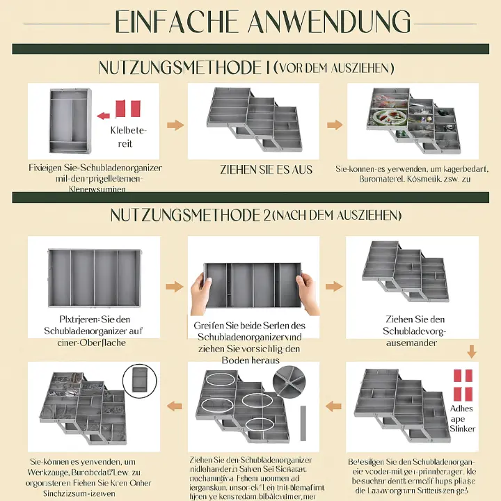 Expandable 3-Tier Drawer Organizer – Space-Saving Storage – alternate product view 4