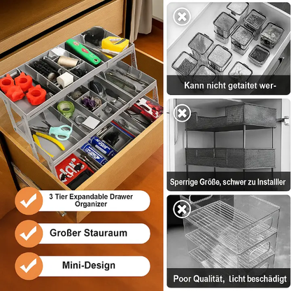 Expandable 3-Tier Drawer Organizer – Space-Saving Storage – alternate product view 5