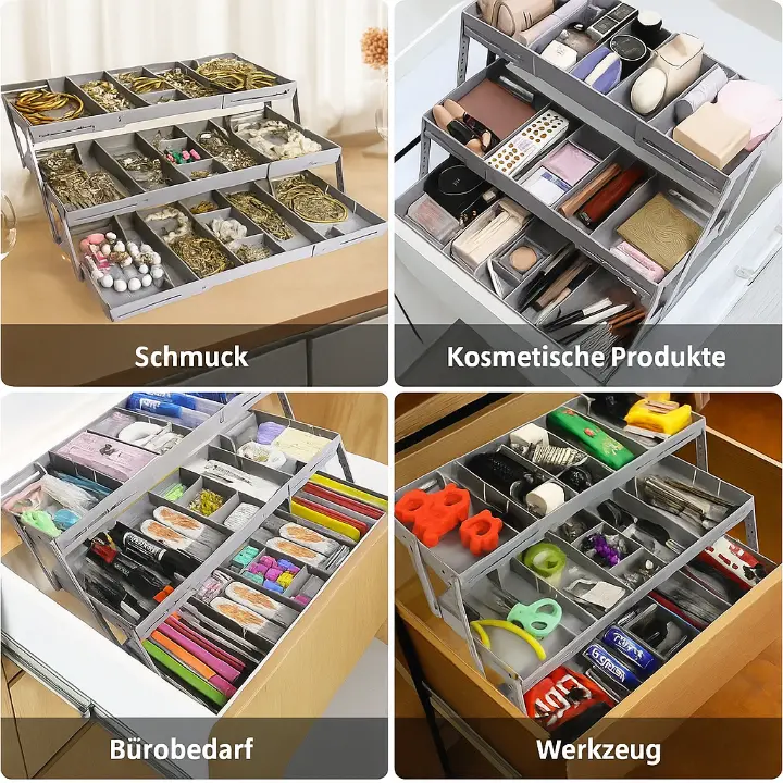 Expandable 3-Tier Drawer Organizer – Space-Saving Storage – alternate product view 7