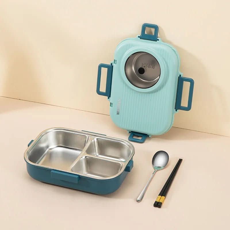 Lunch box stainless steel with insulation and 3 compartments