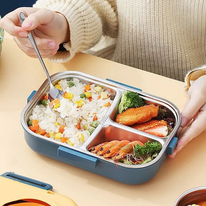 Lunch box stainless steel with insulation and 3 compartments – alternate product view 5