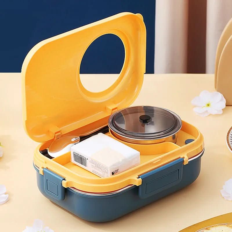 Lunch box stainless steel with insulation and 3 compartments – alternate product view 6
