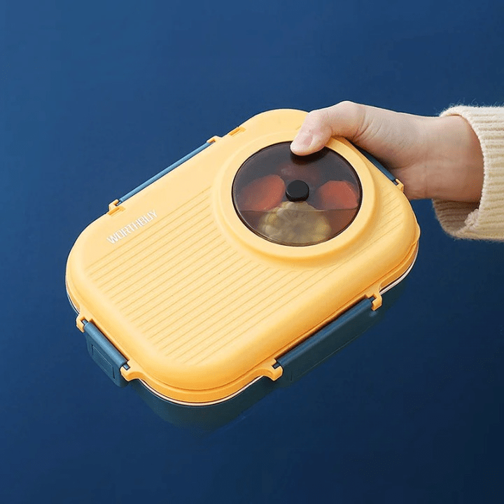 Lunch box stainless steel with insulation and 3 compartments – alternate product view 7