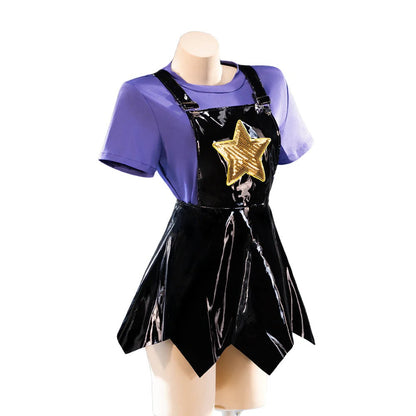 Adult Chapter 5 Lily Costume Purple Horror Game Doll PU Leather Dress T-shirt Matching Leg Sleeves and – alternate product vi