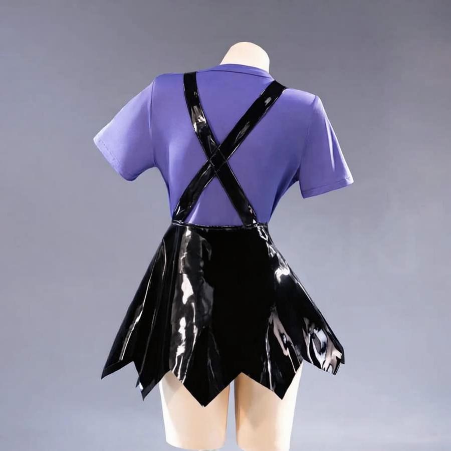 Adult Chapter 5 Lily Costume Purple Horror Game Doll PU Leather Dress T-shirt Matching Leg Sleeves and – alternate product vi