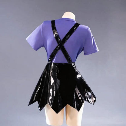 Adult Chapter 5 Lily Costume Purple Horror Game Doll PU Leather Dress T-shirt Matching Leg Sleeves and – alternate product vi