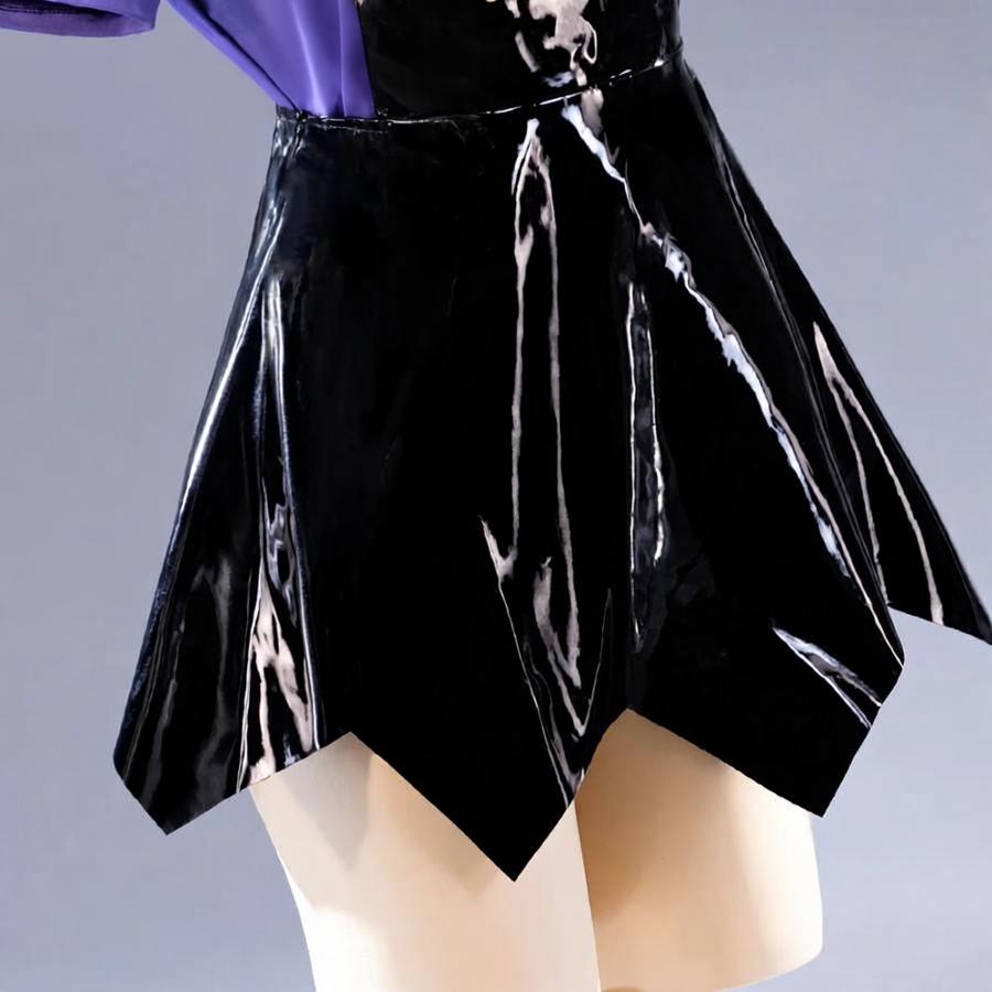 Adult Chapter 5 Lily Costume Purple Horror Game Doll PU Leather Dress T-shirt Matching Leg Sleeves and – alternate product vi