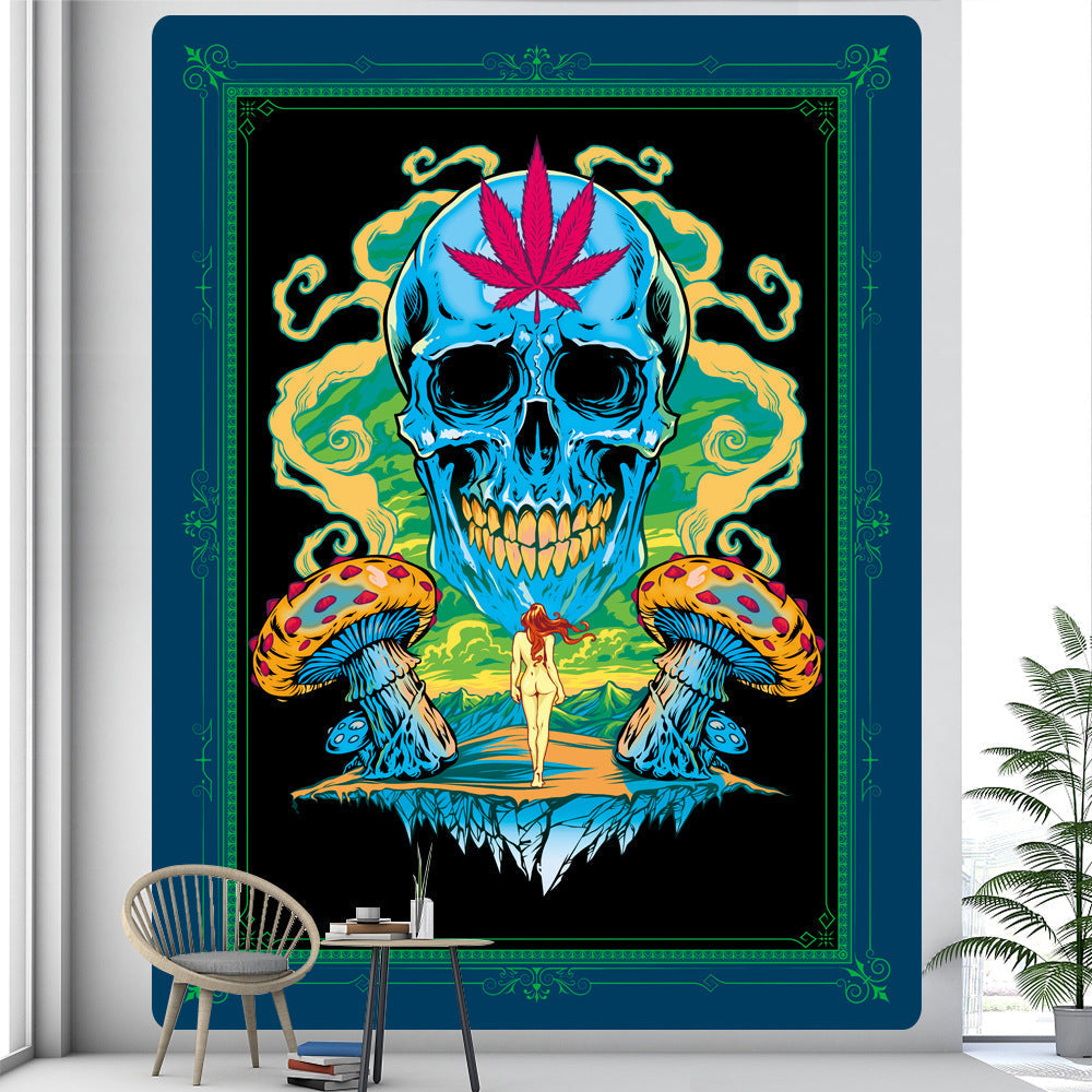 Large Woven Wall Tapestry Featuring Viking Skull Helmet And Crossed Axes Graphic – alternate product view 7
