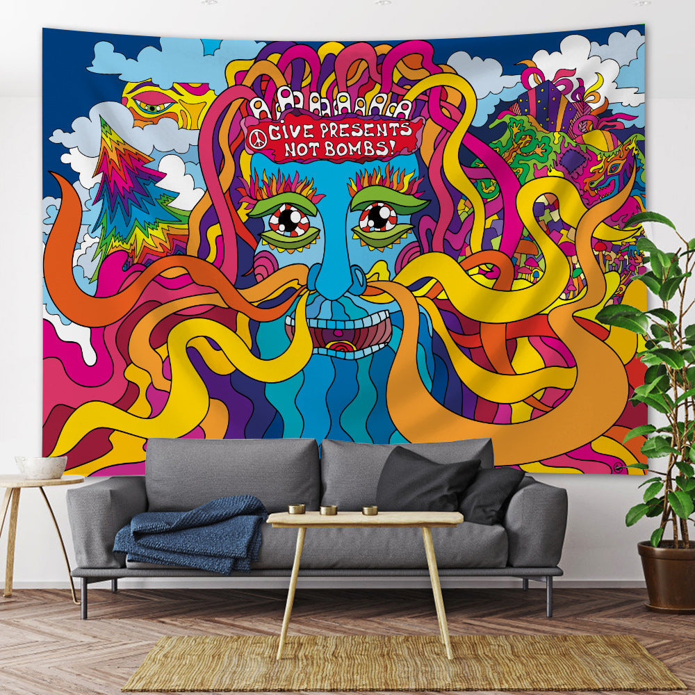 Large Woven Wall Tapestry Featuring Viking Skull Helmet And Crossed Axes Graphic – alternate product view 12