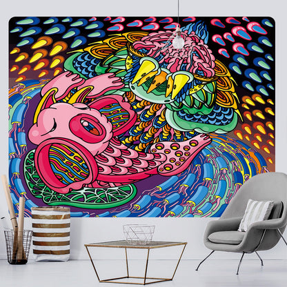 Large Woven Wall Tapestry Featuring Viking Skull Helmet And Crossed Axes Graphic – alternate product view 8