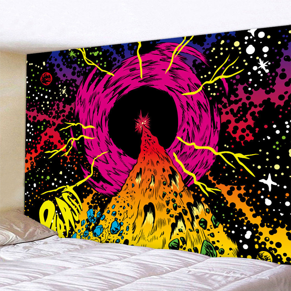 Large Woven Wall Tapestry Featuring Viking Skull Helmet And Crossed Axes Graphic – alternate product view 10