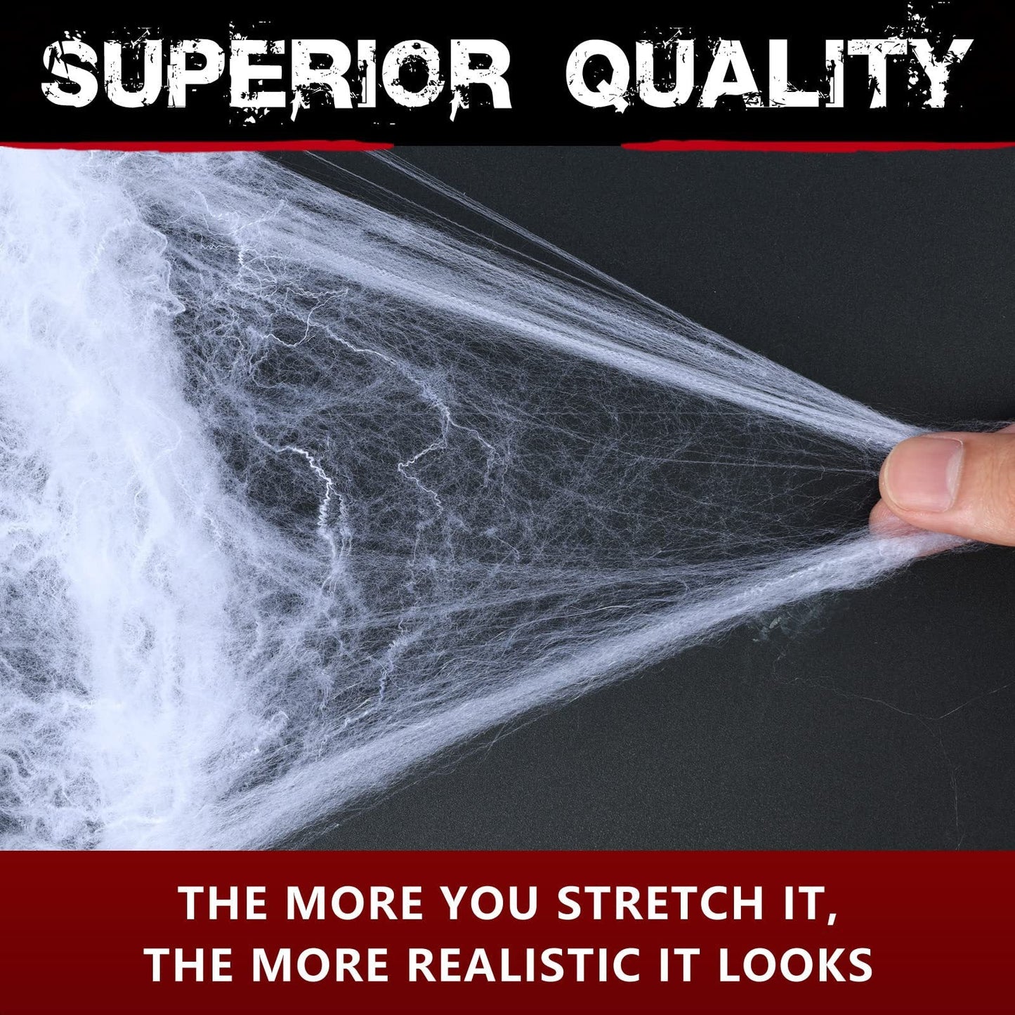 Stretchable Faux Spider Web Halloween Porch Decoration With Detachable Mini Plastic Spiders – alternate product view 3