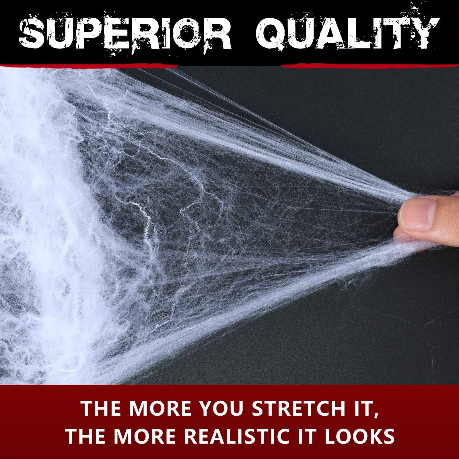 Stretchable Faux Spider Web Halloween Porch Decoration With Detachable Mini Plastic Spiders – alternate product view 3