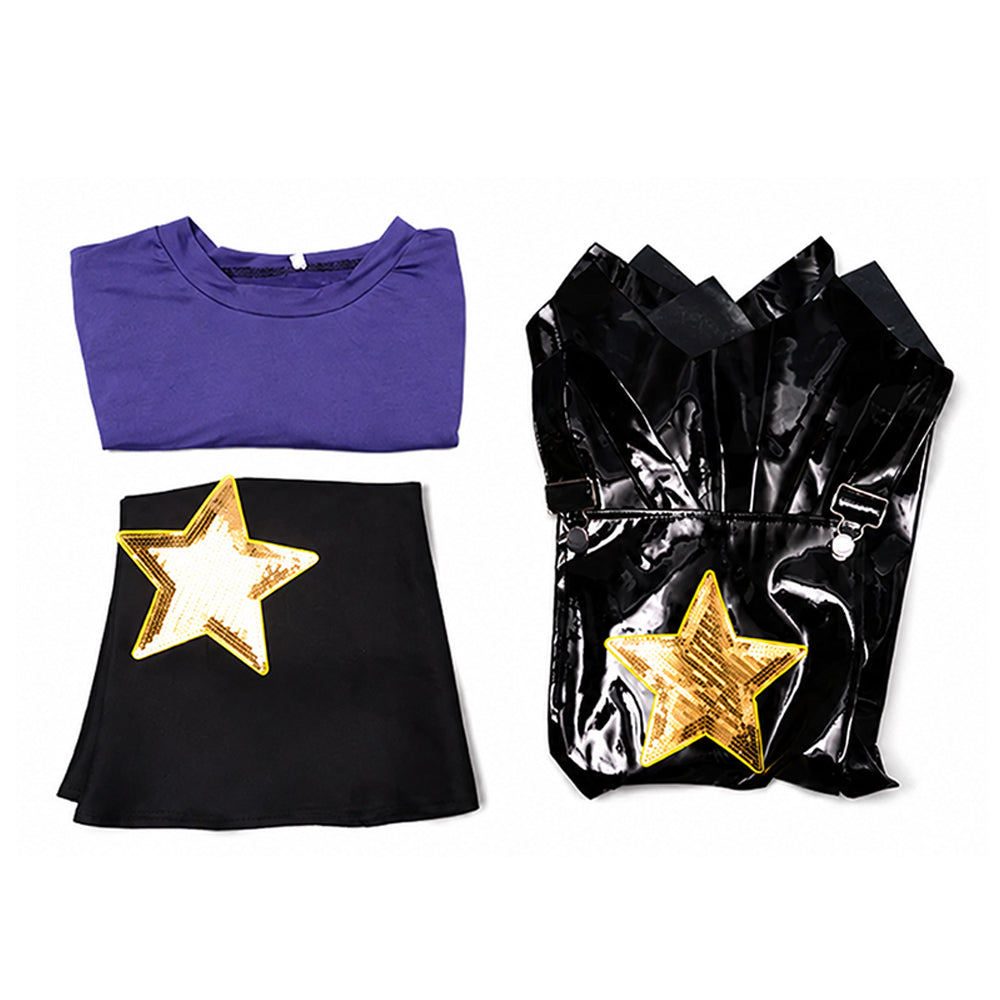 Adult Chapter 5 Lily Costume Purple Horror Game Doll PU Leather Dress T-shirt Matching Leg Sleeves and – alternate product vi