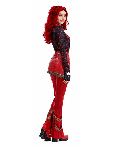 Red Princess Costume Movie 5 Red Shirt PU Leather Skirt with Gloves and Accessories for Cosplay Parties – alternate product v