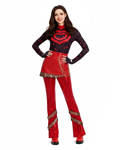 Red Princess Costume Movie 5 Red Shirt PU Leather Skirt with Gloves and Accessories for Cosplay Parties – alternate product v