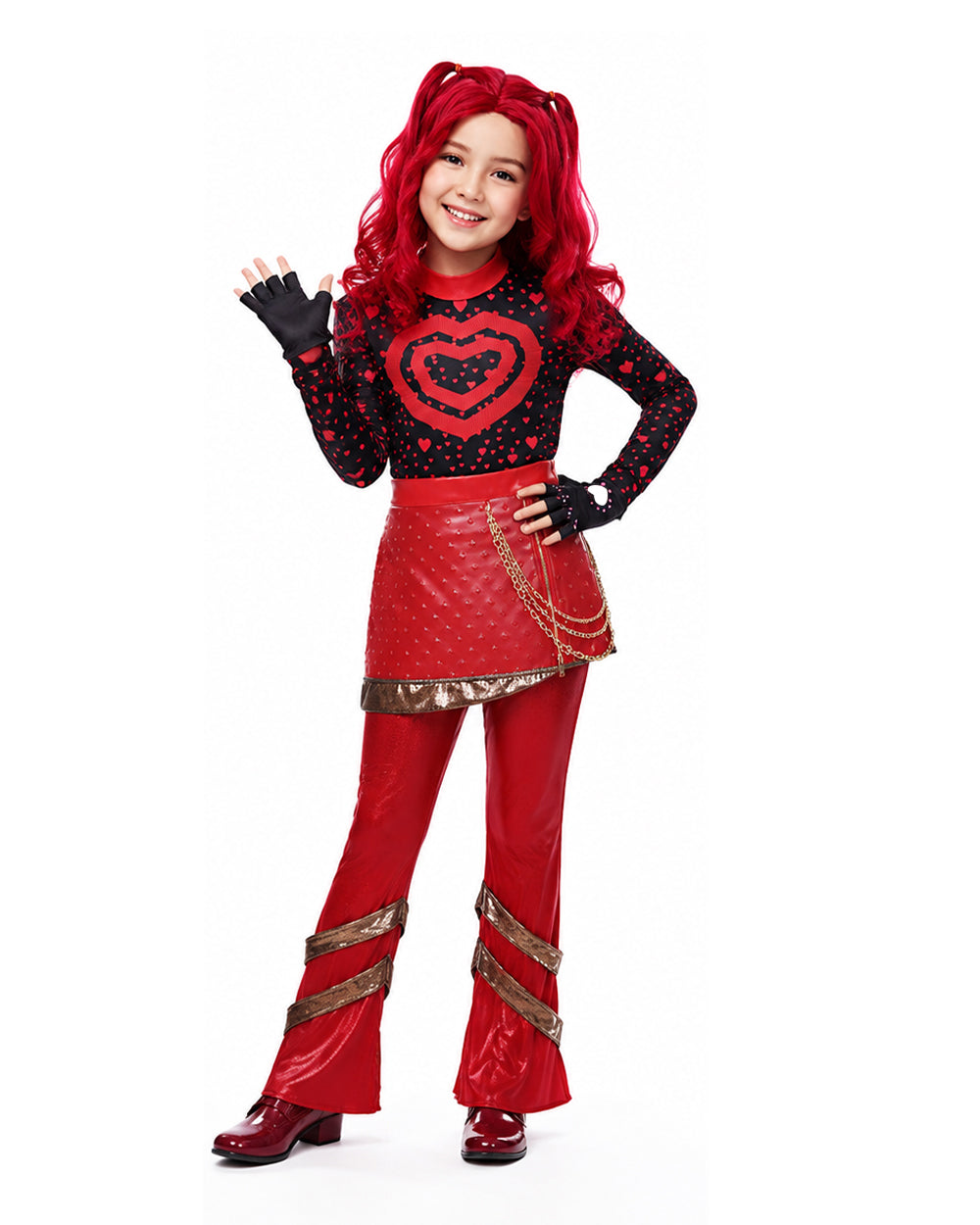 Red Princess Costume Movie 5 Red Shirt PU Leather Skirt with Gloves and Accessories for Cosplay Parties – alternate product v