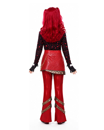 Red Princess Costume Movie 5 Red Shirt PU Leather Skirt with Gloves and Accessories for Cosplay Parties – alternate product v