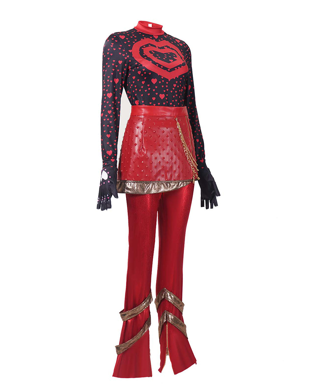 Red Princess Costume Movie 5 Red Shirt PU Leather Skirt with Gloves and Accessories for Cosplay Parties – alternate product v