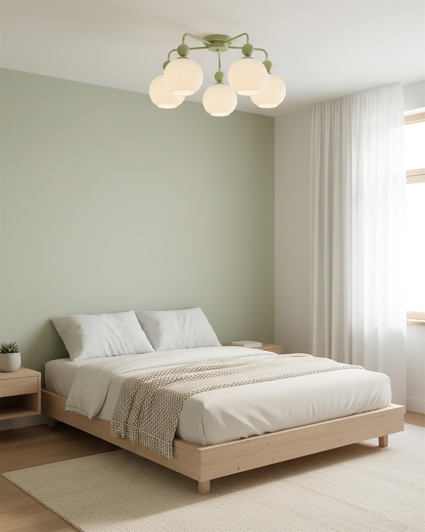 Multi-Head Glass Pendant Light Green Pumpkin Shade for Dining Room Living Space Kitchen Island Overhead – alternate product v