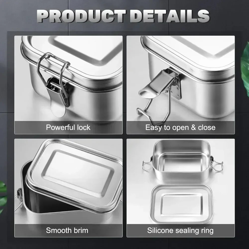 Lunch box stainless steel with swing top closure - BPA – alternate product view 4